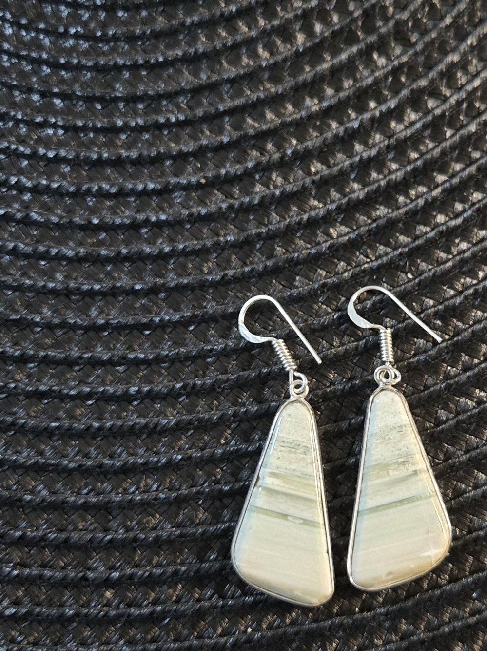 Gray & Silver Dangle Earrings Like New
